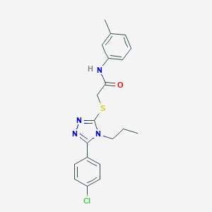 molecular formula C20H21ClN4OS B425237 2-{[5-(4-chlorophenyl)-4-propyl-4H-1,2,4-triazol-3-yl]sulfanyl}-N-(3-methylphenyl)acetamide 