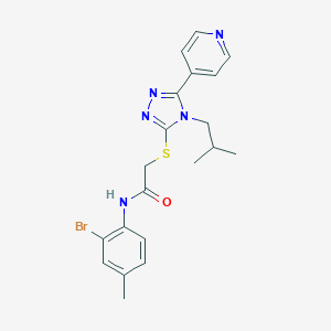 molecular formula C20H22BrN5OS B425238 N-(2-bromo-4-methylphenyl)-2-{[4-isobutyl-5-(4-pyridinyl)-4H-1,2,4-triazol-3-yl]sulfanyl}acetamide 