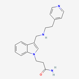 molecular formula C19H22N4O B4252390 3-(3-{[(2-pyridin-4-ylethyl)amino]methyl}-1H-indol-1-yl)propanamide 