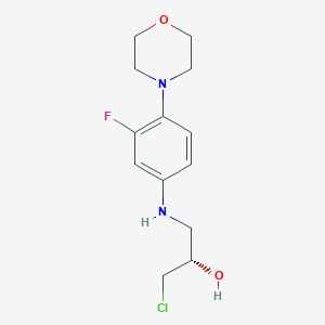 molecular formula C13H18ClFN2O2 B042524 (S)-1-氯-3-((3-氟-4-吗啉苯基)氨基)丙烷-2-醇 CAS No. 1610690-08-8
