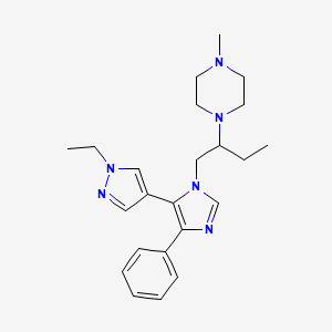 molecular formula C23H32N6 B4252405 1-(1-{[5-(1-ethyl-1H-pyrazol-4-yl)-4-phenyl-1H-imidazol-1-yl]methyl}propyl)-4-methylpiperazine 