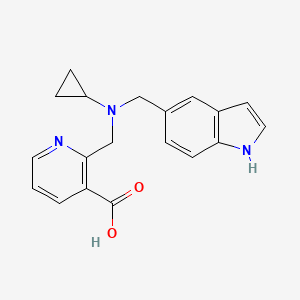 molecular formula C19H19N3O2 B4252409 2-{[cyclopropyl(1H-indol-5-ylmethyl)amino]methyl}nicotinic acid 