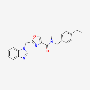 molecular formula C22H22N4O2 B4252428 2-(1H-benzimidazol-1-ylmethyl)-N-(4-ethylbenzyl)-N-methyl-1,3-oxazole-4-carboxamide 