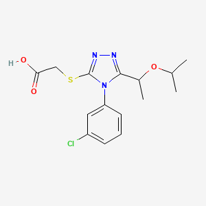 molecular formula C15H18ClN3O3S B4252442 {[4-(3-chlorophenyl)-5-(1-isopropoxyethyl)-4H-1,2,4-triazol-3-yl]thio}acetic acid 