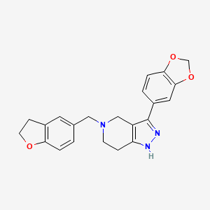 molecular formula C22H21N3O3 B4252468 3-(1,3-benzodioxol-5-yl)-5-(2,3-dihydro-1-benzofuran-5-ylmethyl)-4,5,6,7-tetrahydro-1H-pyrazolo[4,3-c]pyridine 