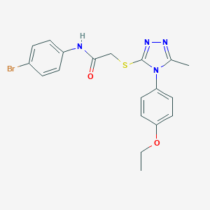 molecular formula C19H19BrN4O2S B425247 N-(4-bromophenyl)-2-{[4-(4-ethoxyphenyl)-5-methyl-4H-1,2,4-triazol-3-yl]sulfanyl}acetamide 