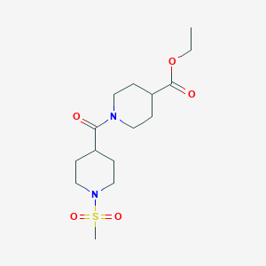molecular formula C15H26N2O5S B425248 Ethyl 1-{[1-(methylsulfonyl)-4-piperidinyl]carbonyl}-4-piperidinecarboxylate 