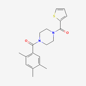 molecular formula C19H22N2O2S B4252492 1-(2-thienylcarbonyl)-4-(2,4,5-trimethylbenzoyl)piperazine 