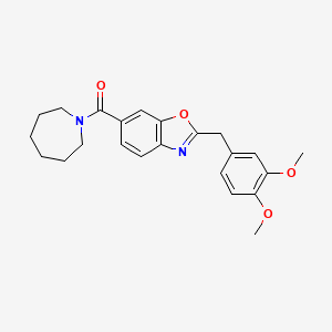 molecular formula C23H26N2O4 B4252501 6-(1-azepanylcarbonyl)-2-(3,4-dimethoxybenzyl)-1,3-benzoxazole 