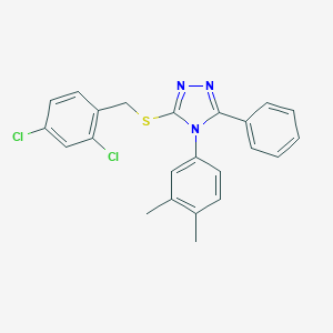 molecular formula C23H19Cl2N3S B425251 2,4-dichlorobenzyl 4-(3,4-dimethylphenyl)-5-phenyl-4H-1,2,4-triazol-3-yl sulfide 