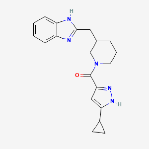 molecular formula C20H23N5O B4252531 2-({1-[(3-cyclopropyl-1H-pyrazol-5-yl)carbonyl]piperidin-3-yl}methyl)-1H-benzimidazole 