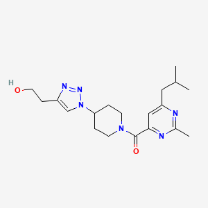 molecular formula C19H28N6O2 B4252536 2-(1-{1-[(6-isobutyl-2-methylpyrimidin-4-yl)carbonyl]piperidin-4-yl}-1H-1,2,3-triazol-4-yl)ethanol 