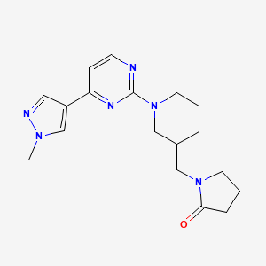 1-[[1-[4-(1-Methylpyrazol-4-yl)pyrimidin-2-yl]piperidin-3-yl]methyl]pyrrolidin-2-one