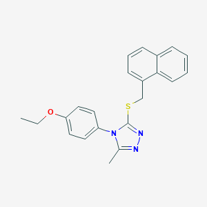 molecular formula C22H21N3OS B425256 4-(4-ethoxyphenyl)-3-methyl-5-[(naphthalen-1-ylmethyl)sulfanyl]-4H-1,2,4-triazole 