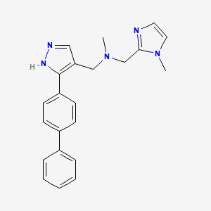 N-methyl-N-[(1-methylimidazol-2-yl)methyl]-1-[5-(4-phenylphenyl)-1H-pyrazol-4-yl]methanamine