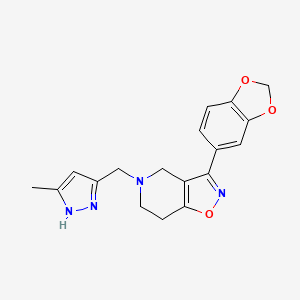 3-(1,3-benzodioxol-5-yl)-5-[(5-methyl-1H-pyrazol-3-yl)methyl]-6,7-dihydro-4H-[1,2]oxazolo[4,5-c]pyridine