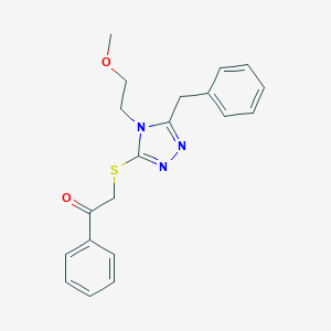 molecular formula C20H21N3O2S B425260 2-{[5-benzyl-4-(2-methoxyethyl)-4H-1,2,4-triazol-3-yl]sulfanyl}-1-phenylethanone 