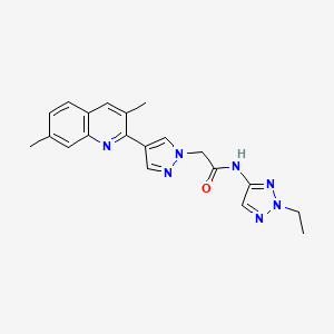 2-[4-(3,7-dimethylquinolin-2-yl)pyrazol-1-yl]-N-(2-ethyltriazol-4-yl)acetamide