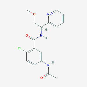 molecular formula C17H18ClN3O3 B4252627 5-(acetylamino)-2-chloro-N-(2-methoxy-1-pyridin-2-ylethyl)benzamide 