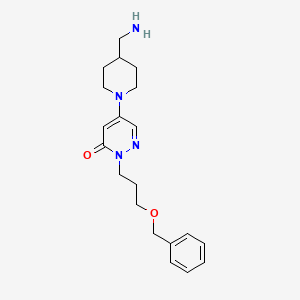 molecular formula C20H28N4O2 B4252633 5-[4-(aminomethyl)piperidin-1-yl]-2-(3-phenylmethoxypropyl)pyridazin-3-one 