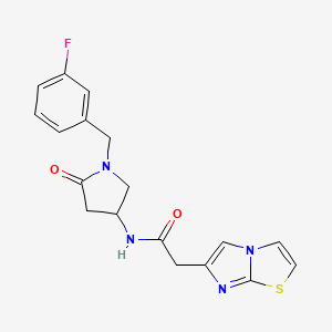 N-[1-(3-fluorobenzyl)-5-oxo-3-pyrrolidinyl]-2-imidazo[2,1-b][1,3]thiazol-6-ylacetamide