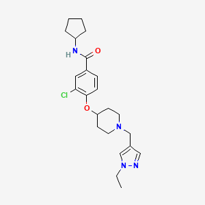 3-chloro-N-cyclopentyl-4-({1-[(1-ethyl-1H-pyrazol-4-yl)methyl]-4-piperidinyl}oxy)benzamide