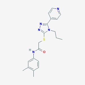 molecular formula C20H23N5OS B425266 N-(3,4-dimethylphenyl)-2-{[4-propyl-5-(4-pyridinyl)-4H-1,2,4-triazol-3-yl]sulfanyl}acetamide 
