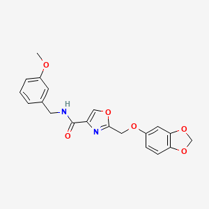 molecular formula C20H18N2O6 B4252712 2-[(1,3-benzodioxol-5-yloxy)methyl]-N-(3-methoxybenzyl)-1,3-oxazole-4-carboxamide 