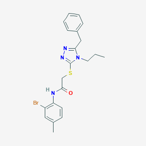 molecular formula C21H23BrN4OS B425272 2-[(5-benzyl-4-propyl-4H-1,2,4-triazol-3-yl)sulfanyl]-N-(2-bromo-4-methylphenyl)acetamide 