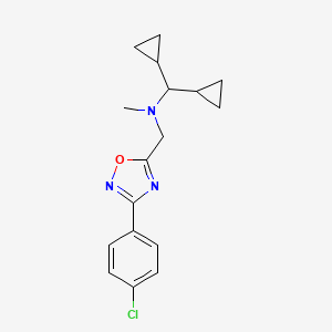 N-{[3-(4-chlorophenyl)-1,2,4-oxadiazol-5-yl]methyl}-1,1-dicyclopropyl-N-methylmethanamine