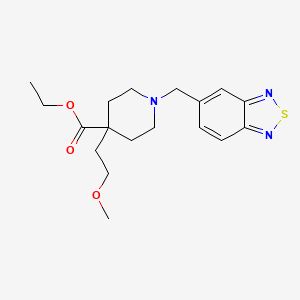 molecular formula C18H25N3O3S B4252755 ethyl 1-(2,1,3-benzothiadiazol-5-ylmethyl)-4-(2-methoxyethyl)-4-piperidinecarboxylate 