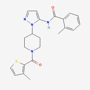 2-methyl-N-(1-{1-[(3-methyl-2-thienyl)carbonyl]-4-piperidinyl}-1H-pyrazol-5-yl)benzamide