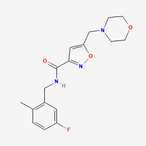 molecular formula C17H20FN3O3 B4252763 N-(5-fluoro-2-methylbenzyl)-5-(4-morpholinylmethyl)-3-isoxazolecarboxamide 