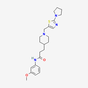 N-(3-methoxyphenyl)-3-(1-{[2-(1-pyrrolidinyl)-1,3-thiazol-5-yl]methyl}-4-piperidinyl)propanamide