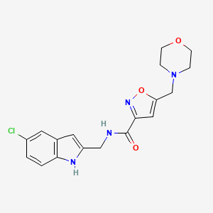 N-[(5-chloro-1H-indol-2-yl)methyl]-5-(4-morpholinylmethyl)-3-isoxazolecarboxamide