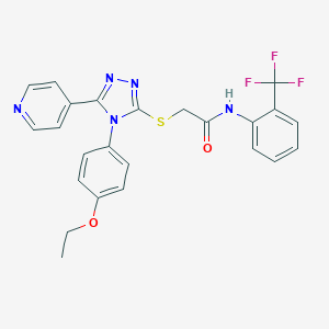 molecular formula C24H20F3N5O2S B425279 2-{[4-(4-ethoxyphenyl)-5-(4-pyridinyl)-4H-1,2,4-triazol-3-yl]sulfanyl}-N-[2-(trifluoromethyl)phenyl]acetamide 