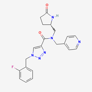 molecular formula C21H21FN6O2 B4252790 1-(2-fluorobenzyl)-N-{[(2S)-5-oxo-2-pyrrolidinyl]methyl}-N-(4-pyridinylmethyl)-1H-1,2,3-triazole-4-carboxamide 