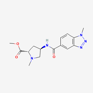 methyl (2S,4R)-1-methyl-4-{[(1-methyl-1H-1,2,3-benzotriazol-5-yl)carbonyl]amino}pyrrolidine-2-carboxylate