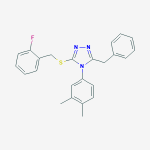 molecular formula C24H22FN3S B425282 3-benzyl-4-(3,4-dimethylphenyl)-5-[(2-fluorobenzyl)sulfanyl]-4H-1,2,4-triazole 