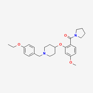 1-(4-ethoxybenzyl)-4-[5-methoxy-2-(1-pyrrolidinylcarbonyl)phenoxy]piperidine