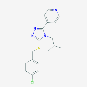 molecular formula C18H19ClN4S B425286 4-chlorobenzyl 4-isobutyl-5-(4-pyridinyl)-4H-1,2,4-triazol-3-yl sulfide 