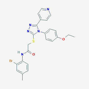 molecular formula C24H22BrN5O2S B425288 N-(2-bromo-4-methylphenyl)-2-{[4-(4-ethoxyphenyl)-5-(pyridin-4-yl)-4H-1,2,4-triazol-3-yl]sulfanyl}acetamide 
