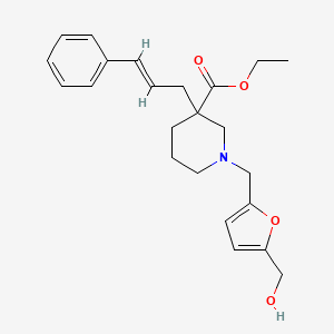 molecular formula C23H29NO4 B4252916 ethyl 1-{[5-(hydroxymethyl)-2-furyl]methyl}-3-[(2E)-3-phenyl-2-propen-1-yl]-3-piperidinecarboxylate 