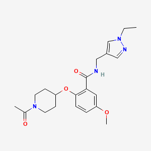 2-[(1-acetyl-4-piperidinyl)oxy]-N-[(1-ethyl-1H-pyrazol-4-yl)methyl]-5-methoxybenzamide