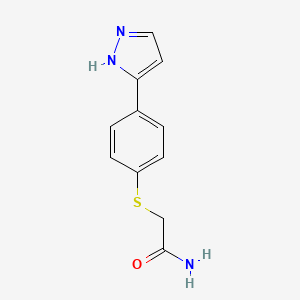 molecular formula C11H11N3OS B4252940 2-{[4-(1H-pyrazol-3-yl)phenyl]thio}acetamide 