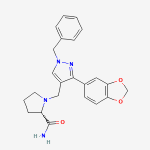 1-{[3-(1,3-benzodioxol-5-yl)-1-benzyl-1H-pyrazol-4-yl]methyl}-L-prolinamide