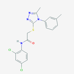 molecular formula C18H16Cl2N4OS B425297 N-(2,4-dichlorophenyl)-2-{[5-methyl-4-(3-methylphenyl)-4H-1,2,4-triazol-3-yl]sulfanyl}acetamide 