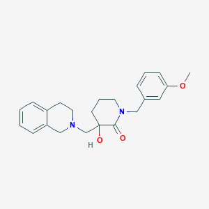 molecular formula C23H28N2O3 B4252974 3-(3,4-dihydro-2(1H)-isoquinolinylmethyl)-3-hydroxy-1-(3-methoxybenzyl)-2-piperidinone 