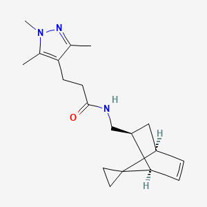 N-[(1R*,2S*,4S*)-spiro[bicyclo[2.2.1]heptane-7,1'-cyclopropane]-5-en-2-ylmethyl]-3-(1,3,5-trimethyl-1H-pyrazol-4-yl)propanamide