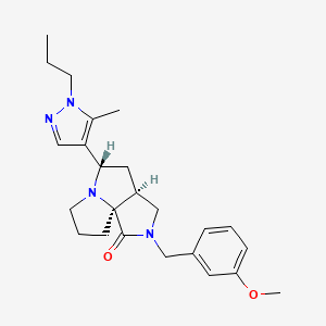 (3aS*,5S*,9aS*)-2-(3-methoxybenzyl)-5-(5-methyl-1-propyl-1H-pyrazol-4-yl)hexahydro-7H-pyrrolo[3,4-g]pyrrolizin-1(2H)-one